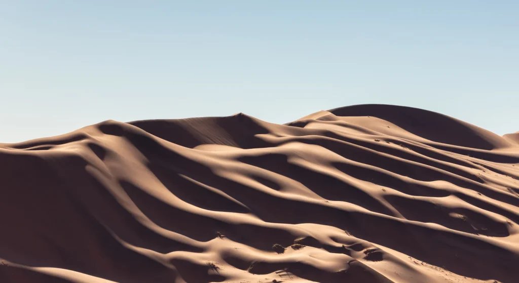 Layered dunes and their shadows in the Sossusvlei area